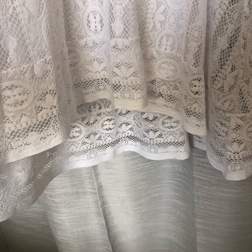 WHITE HIGH LOW LACE DRESS - Picture 3 of 4